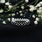 Round Cut Black Onyx Cluster Wedding Band for Women AAA - Rosec Jewels