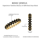 Round Cut Black Onyx Cluster Wedding Band for Women AAA - Rosec Jewels