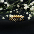 Round Cut Black Onyx Cluster Wedding Band for Women AAA - Rosec Jewels