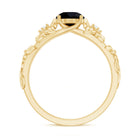 Nature Inspired Black Onyx and Diamond Engagement Ring AAA - Rosec Jewels