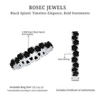 Claw Set Heart Shape Black Spinel Eternity Band Ring AAA - Rosec Jewels