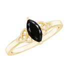 Certified 0.8 Carat Lab Grown Black Diamond Marquise Promise Ring with Celtic Knot AAAA ( Synthetic ) - Rosec Jewels