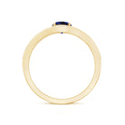 Rosec Jewels-1 CT Created Blue Sapphire and Diamond Classic Engagement Ring