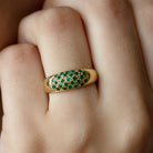 Natural Emerald Thick Band Ring with Certificate AAA - Rosec Jewels