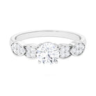 Classic Round Zirconia Engagement Ring with Side Stones AAAA - Rosec Jewels
