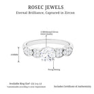 Classic Round Zirconia Engagement Ring with Side Stones AAAA - Rosec Jewels