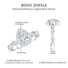 Cubic Zirconia Pear Halo Engagement Ring with Side Stones AAAA - Rosec Jewels