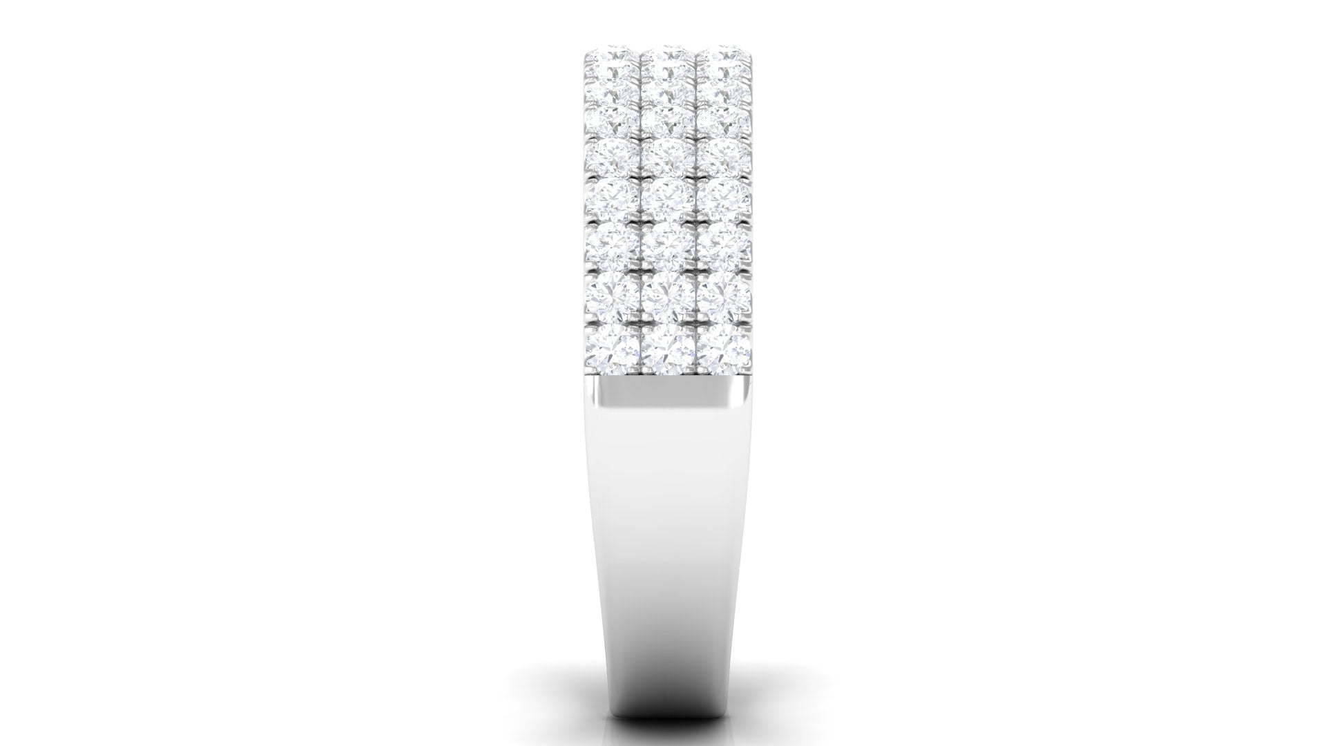 1.50 CT Certified Zircon Semi Eternity Ring in Pave Setting AAAA - Rosec Jewels