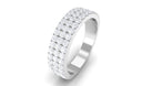 1.50 CT Certified Zircon Semi Eternity Ring in Pave Setting AAAA - Rosec Jewels