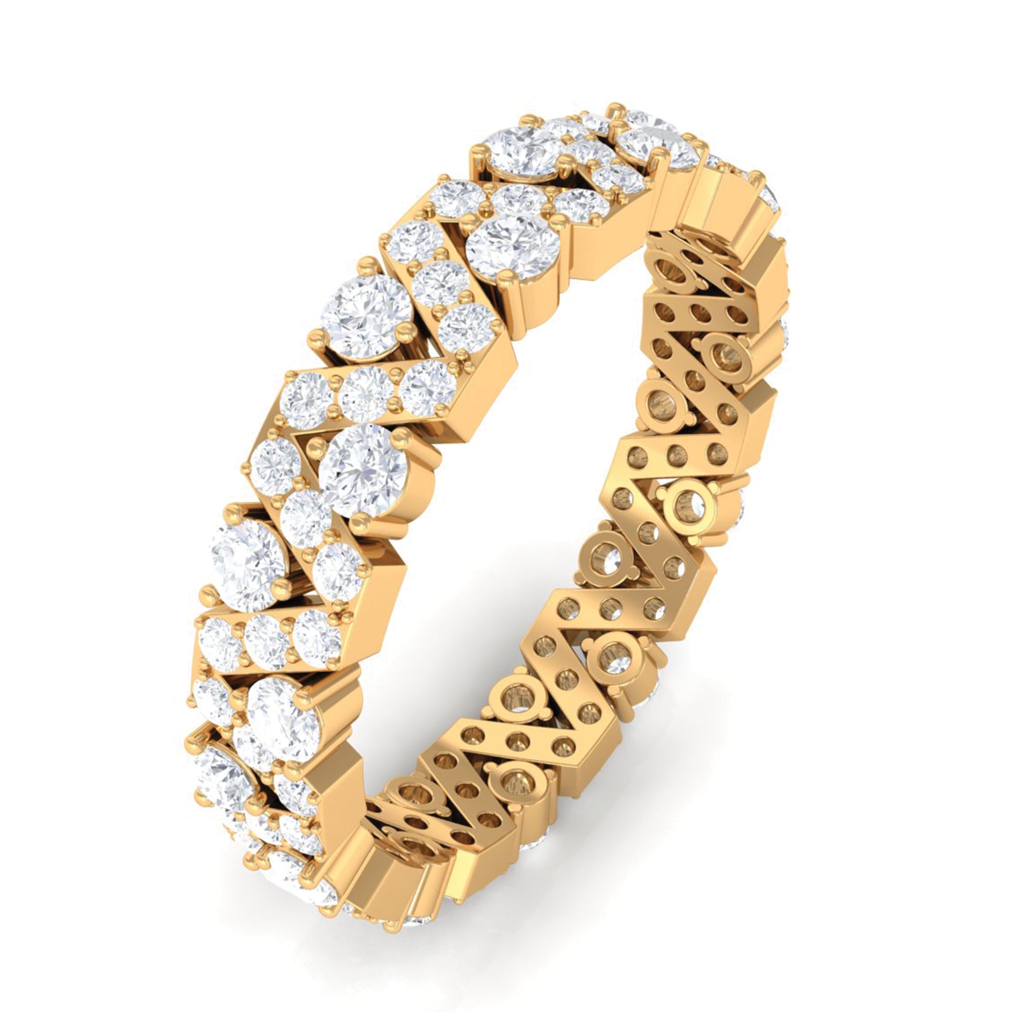 Zircon Wedding Anniversary Eternity Ring AAAA - Rosec Jewels