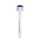 Rosec Jewels-Genuine Amethyst Promise Ring with Diamond for Women