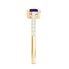 Rosec Jewels-Genuine Amethyst Promise Ring with Diamond for Women