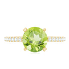 Natural 2 Carat Peridot Engagement Ring with Diamond AAA - Rosec Jewels