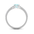 Designer Set Aquamarine Solitaire Engagement Ring with Diamond AAA - Rosec Jewels