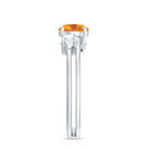 Real Citrine Diamond Double Band Engagement Ring AAA - Rosec Jewels