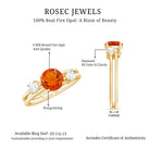 Rosec Jewels-Double Band Engagement Ring with Fire Opal and Diamond