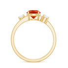 Rosec Jewels-Double Band Engagement Ring with Fire Opal and Diamond