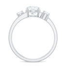 Certified Cubic Zirconia Three Stone Double Band Ring AAAA - Rosec Jewels