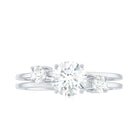 Certified Cubic Zirconia Three Stone Double Band Ring AAAA - Rosec Jewels