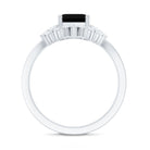 Created Black Diamond Engagement Ring Set with Diamond AAAA ( Synthetic ) - Rosec Jewels