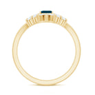 4X6mm Emerald Cut London Blue Topaz Designer Bridal Ring Set with Diamond AAA - Rosec Jewels