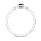 Certified Garnet Emerald Cut Engagement Ring with Real Diamond AAA - Rosec Jewels