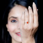 1 CT Emerald Cut Fire Opal Engagement Ring with Diamond AAA - Rosec Jewels