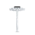 Rosec Jewels-Vintage Style 1.6 Carat Lab Grown Black and White Diamond Emerald Cut Engagement Ring