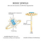Vintage Looking Aquamarine and Diamond Halo Engagement Ring AAA - Rosec Jewels