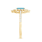 Vintage Looking Aquamarine and Diamond Halo Engagement Ring AAA - Rosec Jewels