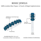 London Blue Topaz Half Eternity Band with Certificate AAA - Rosec Jewels
