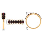 Real Garnet Diamond Half Eternity Wedding Anniversary Ring AAA - Rosec Jewels