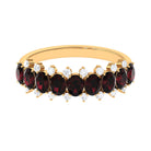 Real Garnet Diamond Half Eternity Wedding Anniversary Ring AAA - Rosec Jewels