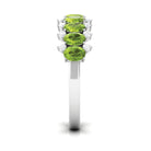 2.25 CT Oval Cut Peridot Half Eternity Ring with Diamond Stones AAA - Rosec Jewels