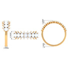 2.5 CT Moonstone and Diamond Semi Eternity Ring AAA - Rosec Jewels
