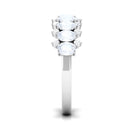 2.5 CT Moonstone and Diamond Semi Eternity Ring AAA - Rosec Jewels