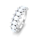 2.5 CT Moonstone and Diamond Semi Eternity Ring AAA - Rosec Jewels
