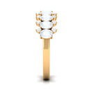 2.5 CT Moonstone and Diamond Semi Eternity Ring AAA - Rosec Jewels