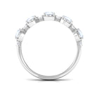 2 CT Genuine Moonstone and Diamond Half Eternity Ring AAA - Rosec Jewels