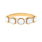 2 CT Genuine Moonstone and Diamond Half Eternity Ring AAA - Rosec Jewels