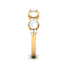 2 CT Genuine Moonstone and Diamond Half Eternity Ring AAA - Rosec Jewels