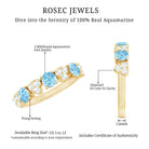 Aquamarine and Diamond Heart Shape Eternity Ring AAA - Rosec Jewels