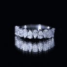 Pear Cut Moissanite Half Eternity Ring for Women D-VS1 - Rosec Jewels