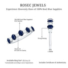 Rosec Jewels-Natural Oval Blue Sapphire Diamond Half Eternity Ring for Women