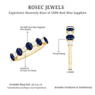 Rosec Jewels-Natural Oval Blue Sapphire Diamond Half Eternity Ring for Women