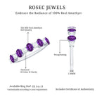 Natural Oval Amethyst Diamond Half Eternity Ring for Women AAA - Rosec Jewels