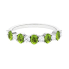 1.50 CT Alternate Peridot and Diamond Half Eternity Ring AAA - Rosec Jewels