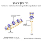 Rosec Jewels-Natural Tanzanite Half Eternity Ring with Diamond