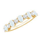 1.5 CT Alternate Moonstone and Diamond Semi Eternity Ring AAA - Rosec Jewels