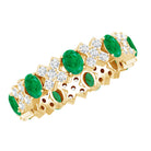 Rosec Jewels-Natural Emerald and Moissanite Designer Eternity Band
